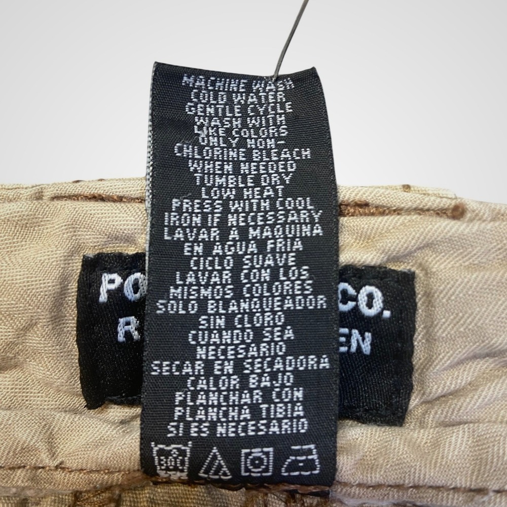 Polo Jeans Co Ralph Lauren Cargo Pants Womens 10 Tan Excellent Ripstop Cropped - Picture 4 of 10